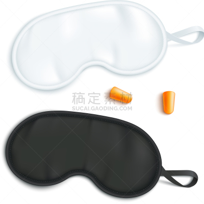 白色,黑色,睡眠用眼罩,一对,就寝时间,面具,蒙眼罩,模板,飞机,三维图形