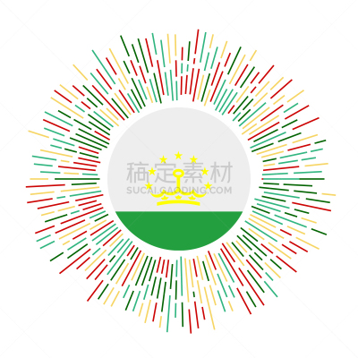 塔吉克斯坦,标志,国内著名景点,背景分离,独立宣言,海关,证章,品牌名称,乡村风格,绘画插图