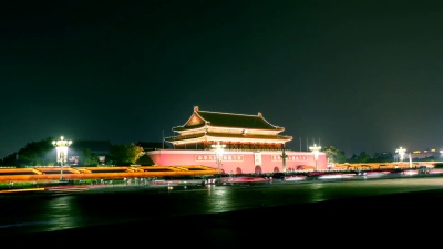 天安门，延时摄影。