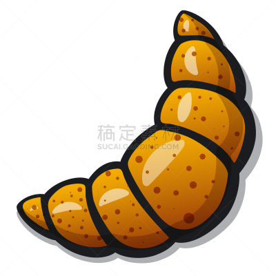 牛角面包,分离着色,白色,精神振作,清新,酥皮糕点,面包,食品,膳食,烘
