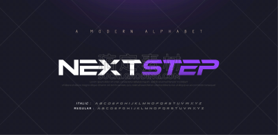 sport modern future alphabet font typography