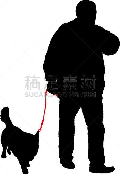 男人,狗,白色背景,成年的,人,形状,白色,黑色,剪影,收集