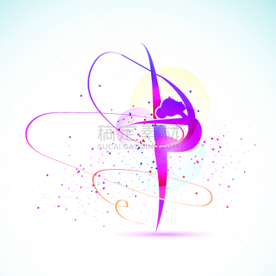 体操,女孩,矢量,绘画插图,背景聚焦,抽象,能力,舞曲,鞍马