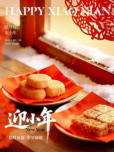 小年节日祝福喜庆感中式感小红书封面