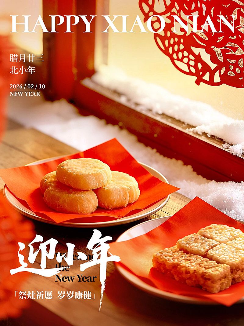 小年节日祝福喜庆感中式感小红书封面