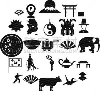 亚洲,国际著名景点,时尚,组物体,简单,传统,阴阳符,食品,布置,休闲