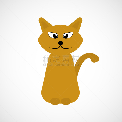 猫,卡通,橙子,可爱的,好奇心,哺乳纲,小的,动物,儿童,尾巴