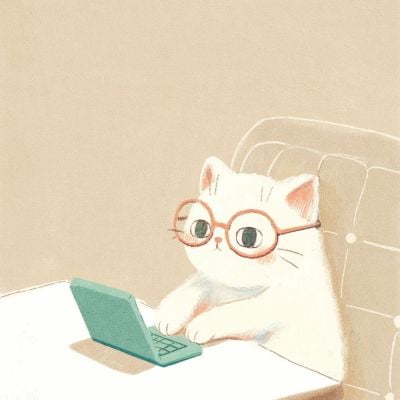 猫咪可爱感插画AI头像