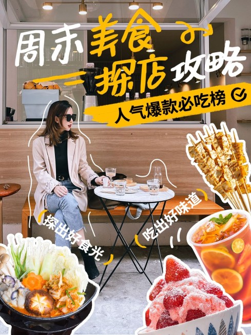 餐饮美食探店攻略小红书配图预览效果