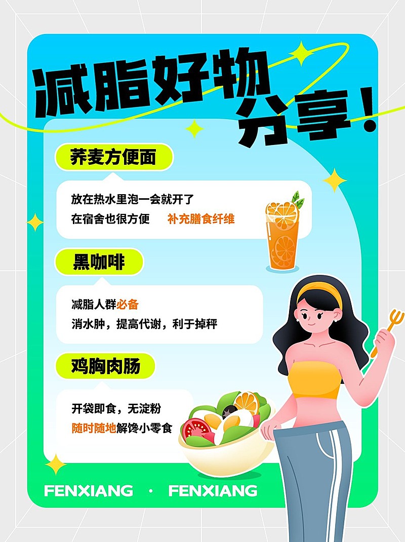 餐饮减脂好物分享攻略测评小红书套装小红书配图