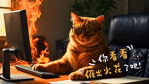 猫咪梗图电脑壁纸aigc