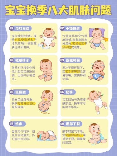 母婴亲子换季皮肤知识科普指南小红书配图
