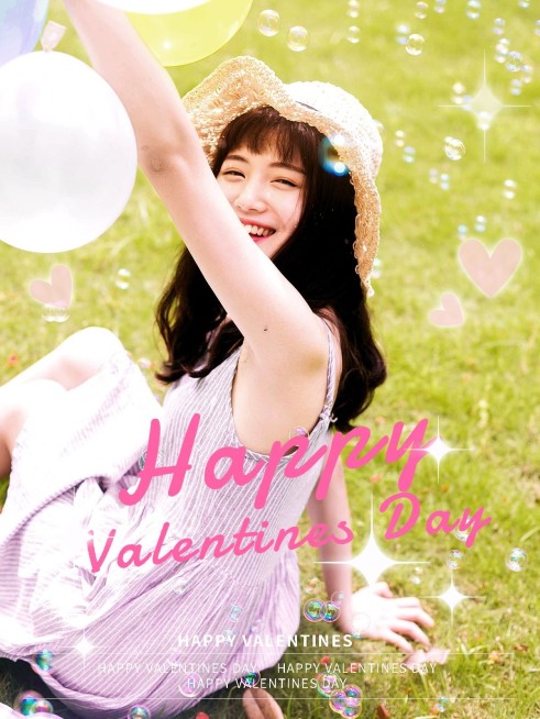 情人节情侣晒照PLOG模板预览效果