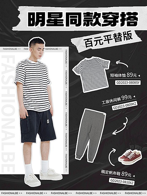 服饰箱包男装穿搭攻略ootd明星同款小红书配图