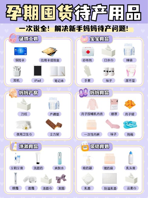 母婴待产产品清单科普小红书封面预览效果