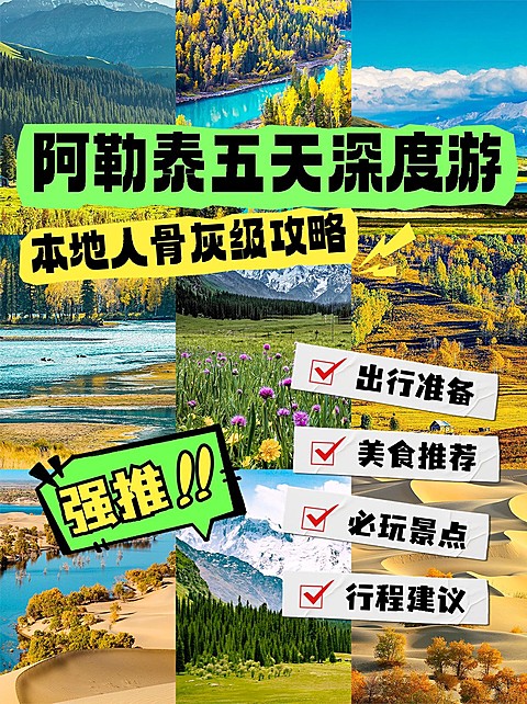 旅游线路营销拼图宫格花字小红书封面