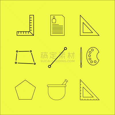 轮廓,直的,图标集,计算机图标,图像,矢量,石洞壁画,三角板,标志,教育