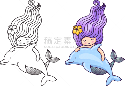 海豚,美人鱼,友谊,荧光色,直的,女人,梦想,动物,漂浮,爱