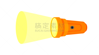 计算机图标,手电筒,橙色,阳光光束,绘画插图,白色,分离着色,剪贴画,平坦的