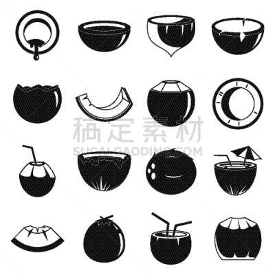 椰子,简单,计算机图标,鸡尾酒,生物学,背景分离,清新,牛奶,热带气候,食品