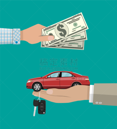 Rent,概念,汽车,租赁合同,,商务,业主,套装,图像,矢量