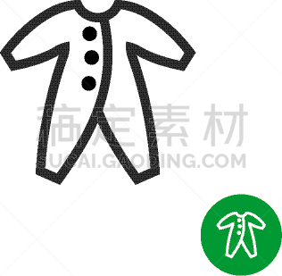 连身衣,黑色,时尚,线条,图标,分离着色,衣服,可爱的,轮廓,白色