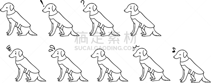 狗,矢量,绘画插图,家庭护理,助听器,背景分离,哺乳纲,导盲犬,动物,能力缺陷者