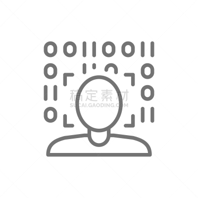 医学扫描,身份,似人脸,生物识别,白色背景,分离着色,线图标,超声波,线条,技术