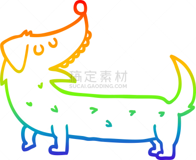 狗,山,彩虹,铅笔画,卡通,可爱的,图像,艺术,性格,绘制