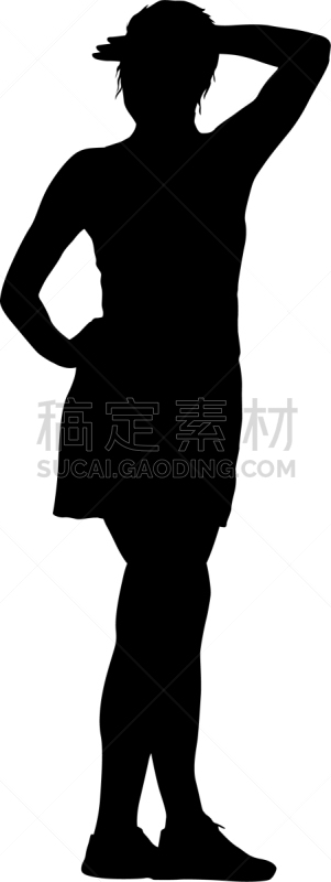 人,女人,白色,黑色,成年的,头发,足,剪影,站