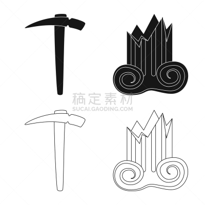 组物体,图画书,图标,华丽的,斧,古董,设备用品,鹤嘴斧,设计,搜寻