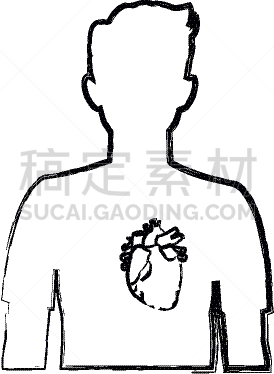 男人,生理学,人类心脏,生物学,矢量,图表,膀胱,图像,剪影,生病