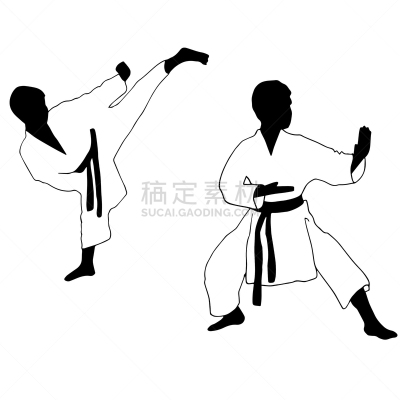 男孩,空手道,运动,分离着色,和服,技能,拳头,力量,踢