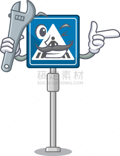 性格,人行横道,标志,形状,修理工,技术员,一个人,可爱的