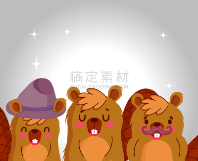 矢量,海狸,可爱的,动画片,灵感,动物,童话故事,童年,绘画插图,卡通