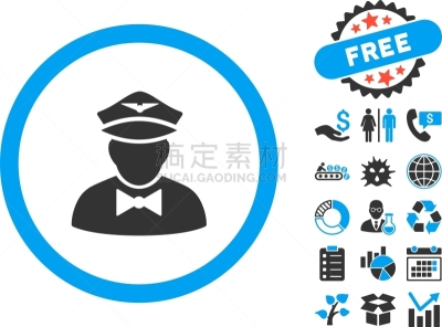 男招待,平坦的,计算机图标,分离着色,制服,白色背景,兄弟,符号,图像,奖励