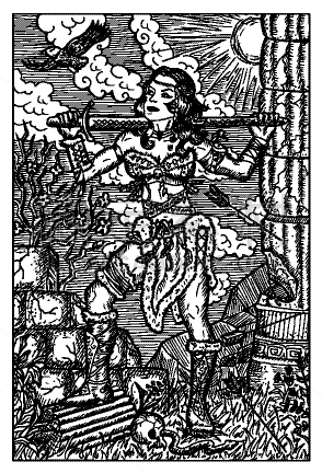 女人,幻想,雕刻图像,武士,土人,性格,收集,想象