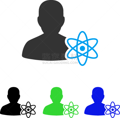 物理学家,科学,平坦的,计算机图标,理论设计标签,专门技术,发明家,智慧,男人,符号
