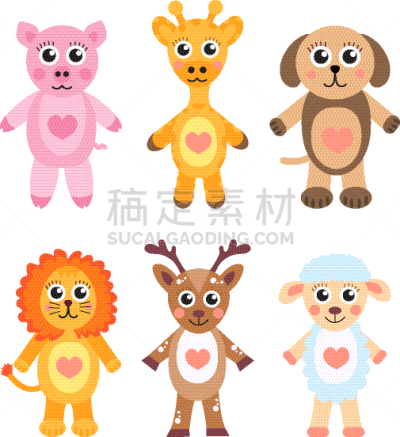 可爱的,白色,动物,幼小动物,卡通,分离着色,自然,动物园,图像,布置