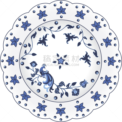 华丽的,传统,瓷器,盘子,食品,餐具,餐馆,孔雀,复古