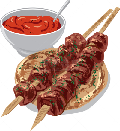 烤肉串,开胃酱,图像,矢量,无人,西红柿,串肉签,食品,焖菜,午餐