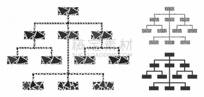 不规则的,节目单,图标,组物体,图表,部分,构图,树,决定