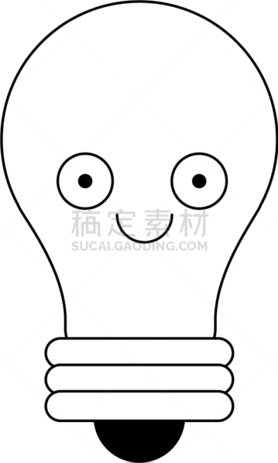 可爱的,光,电灯泡,黑白图片,动画片,分离着色,活力,创造力,效率,想象