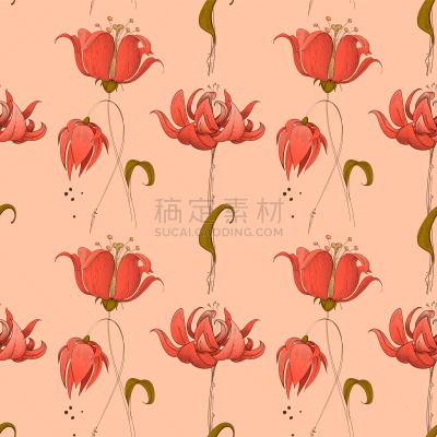 珊瑚,粉色,四方连续纹样,华丽的,请柬,事件,纺织品,复古,花,问候