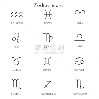标志,线条,天秤座,双子座,水瓶座,背景分离,狮子座,风,狮子,巨蟹座