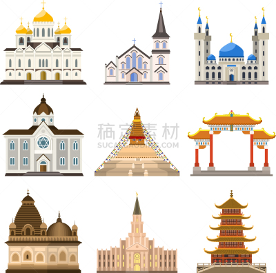 寺庙,国际著名景点,扁平化设计,名声,非凡的,传统,旅途,布置,旅行,旅游