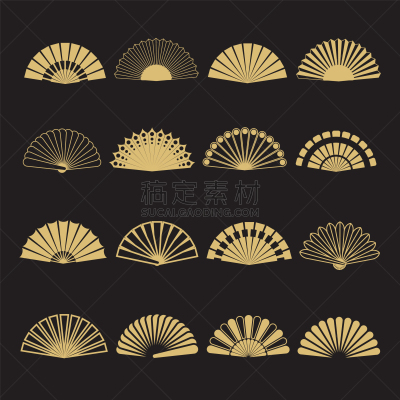 分离着色,黄金,计算机图标,扇子,传统,商务,肖像,人种,女人,自然美