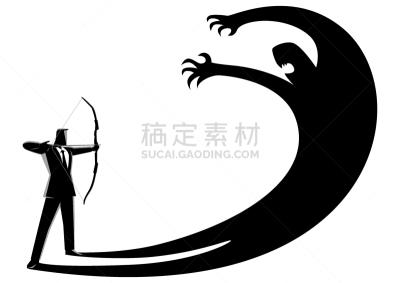 恐怖,概念,正面视角,箭术,恐惧症,仅男人,概念象征,仅一个男人,简单,想法