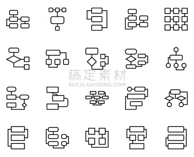 线图标,商务,流程图,有序,计算机,技术,计算机软件,食品加工厂,绘画插图,科学