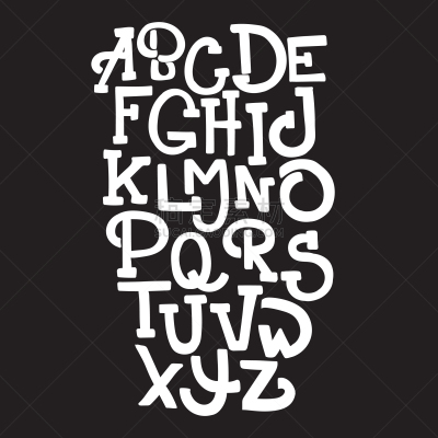 字体,动物手,传统,可爱的,字母,字母表次序,信函,绘制,手写